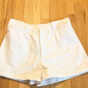 Rebecca Taylor Cotton Solid Twill Short Neutral/White Sz 10